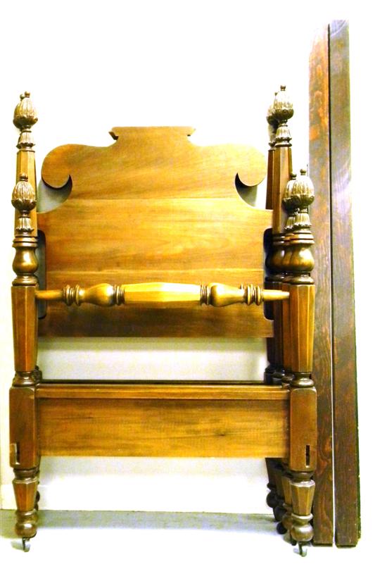 Appraisal: Pair of twin beds shaped headboard turned posts with removable