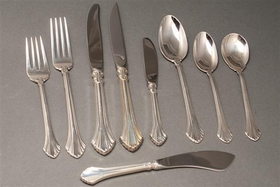 Appraisal: American silver -piece partial flatware service in the French Regency