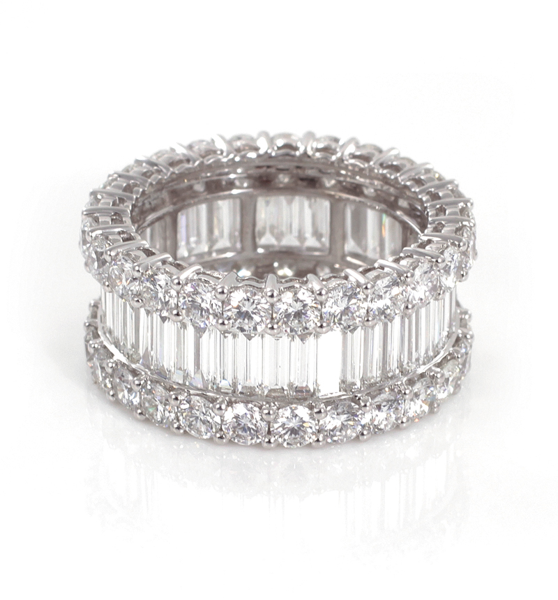 Appraisal: Diamond eternity band K white gold set with approx ctw