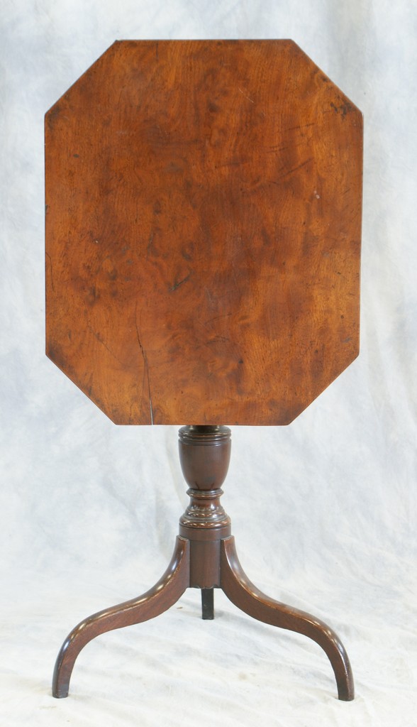 Appraisal: American mahogany federal tilt top candle stand with arched spider