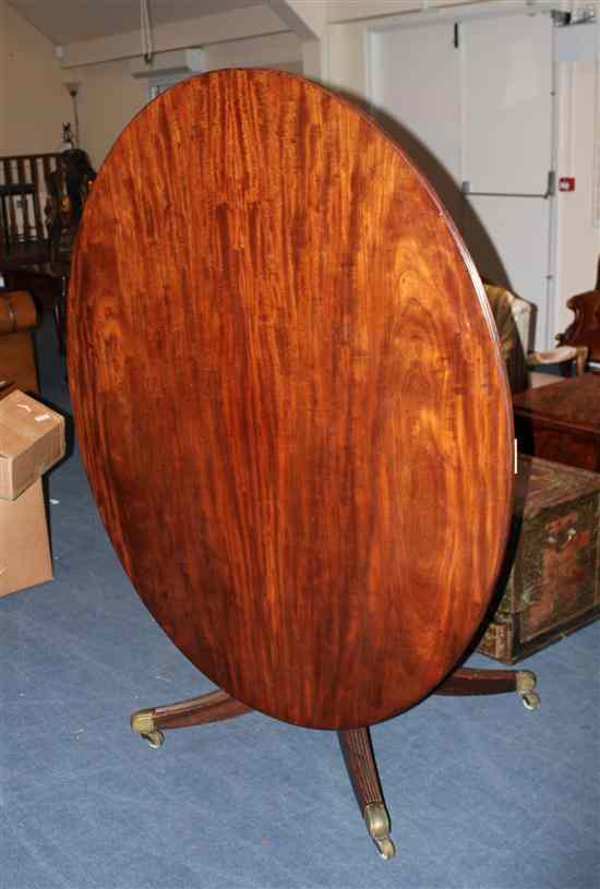 Appraisal: A Regency oval mahogany breakfast table with turned column on