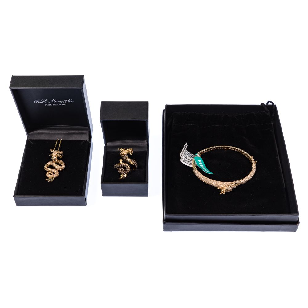 Appraisal: EFFY K YELLOW GOLD AND DIAMOND DRAGON JEWELRY items including