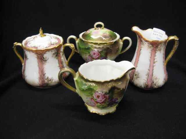 Appraisal: Sets of Porcelain Creamers Sugars Austrian floral Bavarian with pink