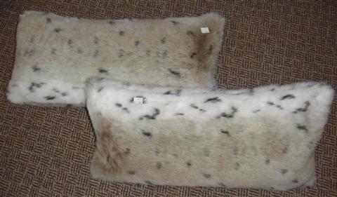 Appraisal: PAIR OF FAUX LYNX PILLOWS w d in Provenance ANTIQUE