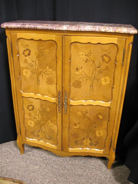 Appraisal: PAIR OF LOUIS XV STYLE FRUITWOOD SIDE CABINETS Late th