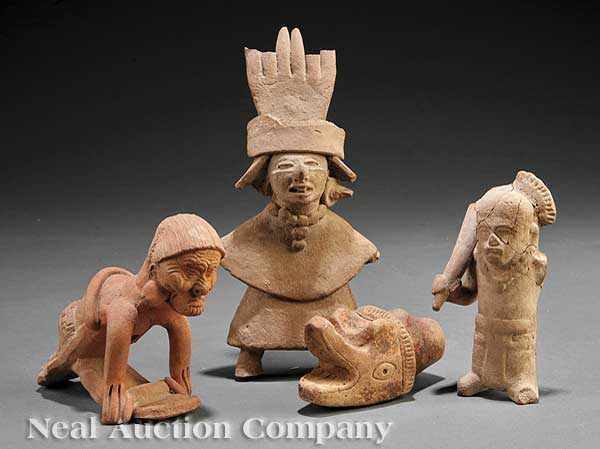 Appraisal: A Group of Pre-Columbian Pottery including two figural whistles heights