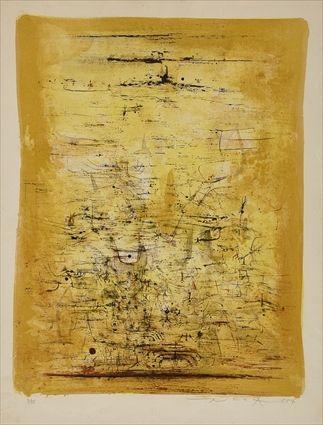 Appraisal: ZAO WOU-KI b UNTITLED Lithograph in color x in sheet