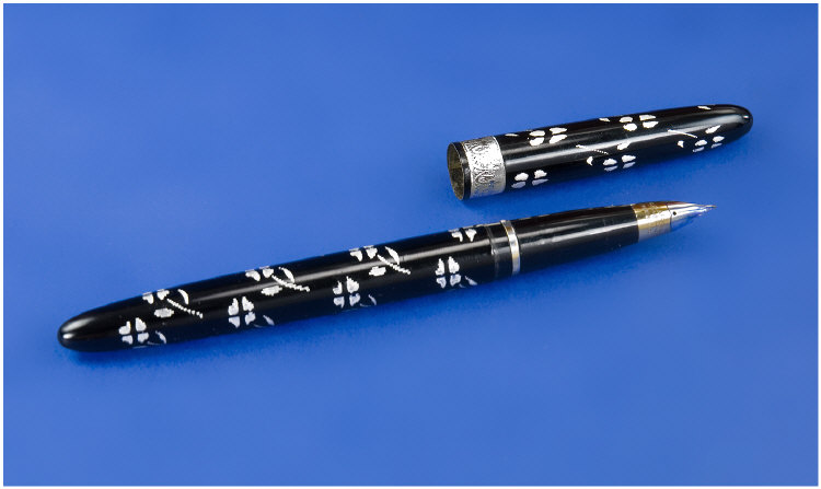 Appraisal: Lady Schaeffer Black and Silver Fountain Pen