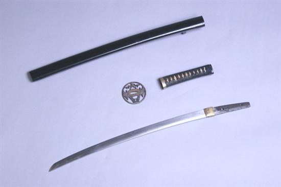 Appraisal: JAPANESE SHORT SWORD WAKIZASHI Shinto sword period th century Blade