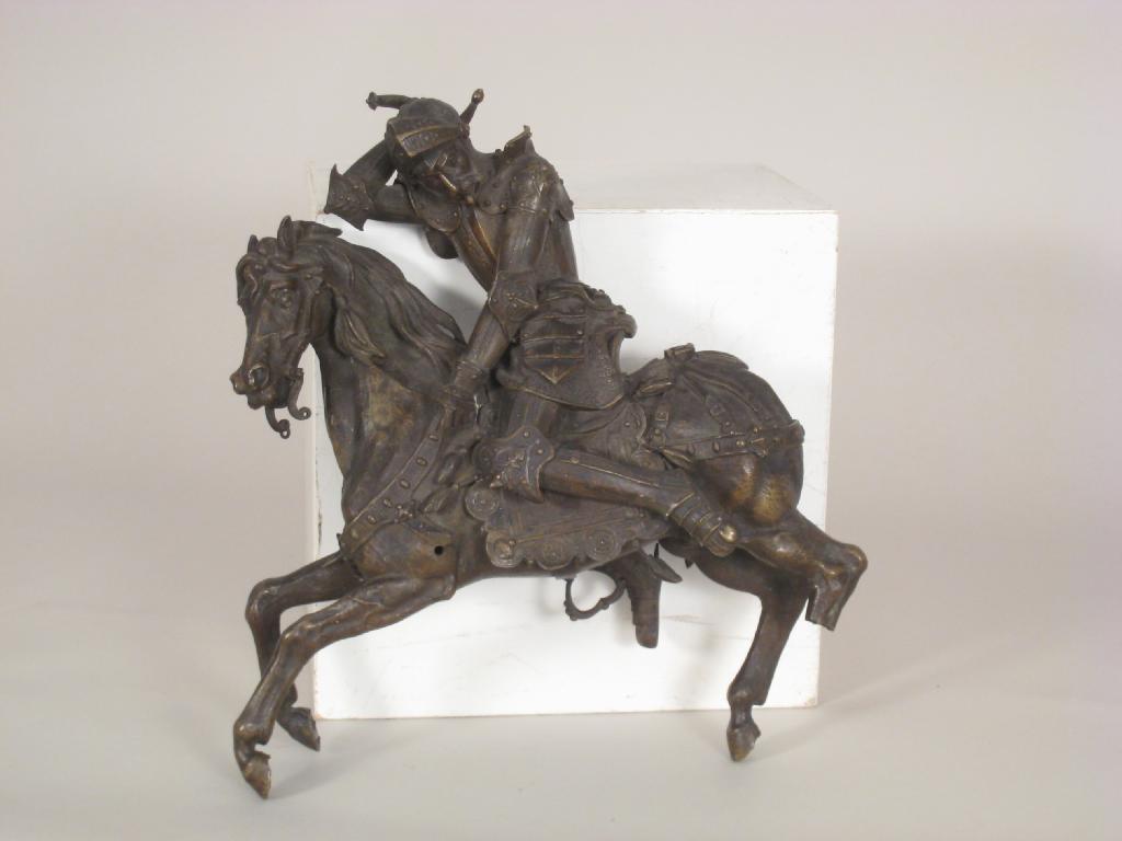 Appraisal: A th Century Japanese bronze Warrior on horseback with fine