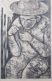 Appraisal: Gilberto de Oliveira Woodcut Print Gilberto de Oliveira unframed woodcut