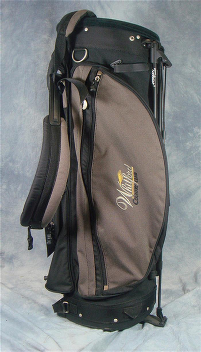 Appraisal: Titleist BX black and tan patterned carry bag embroidered Whitford