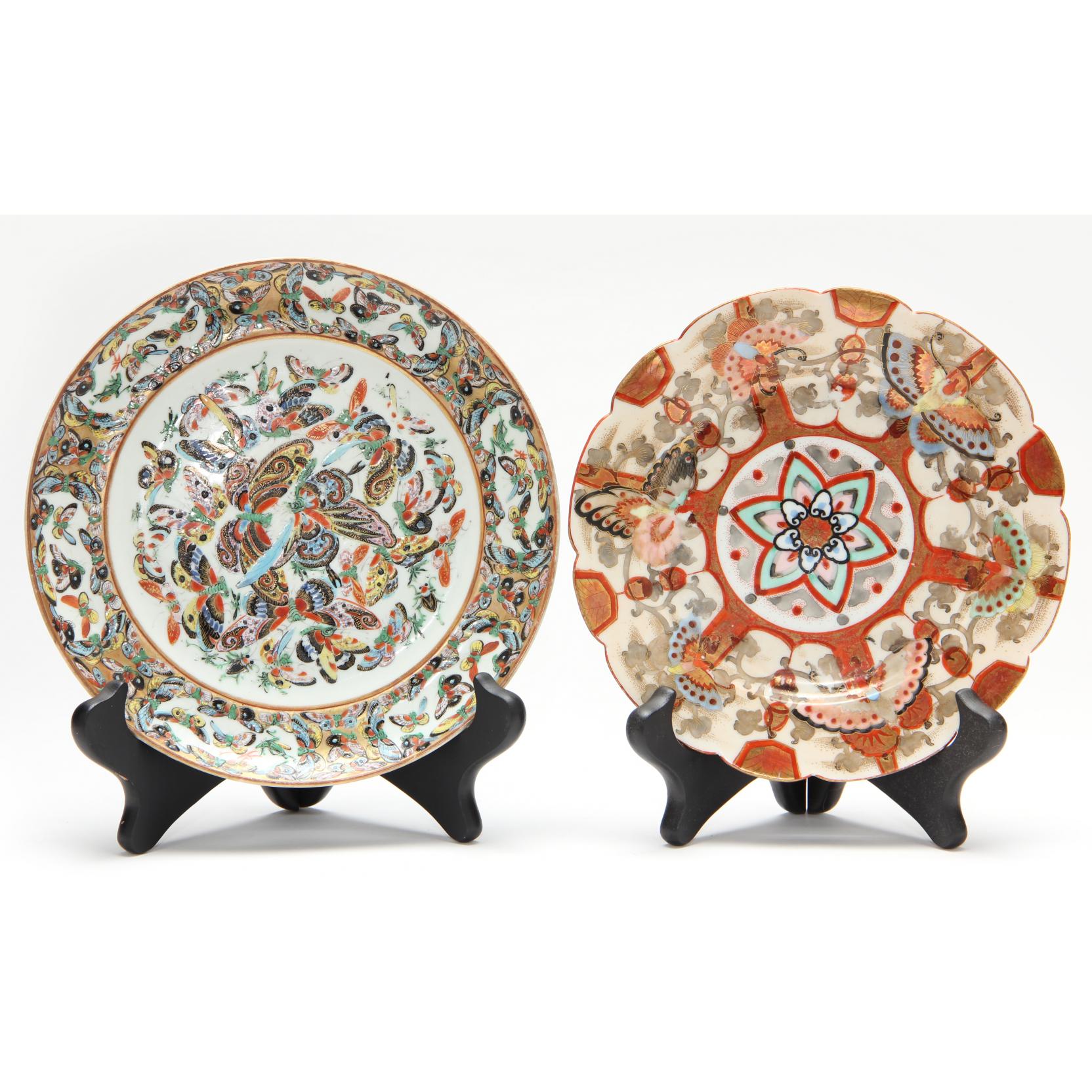 Appraisal: Chinese Thousand Butterfly Plates early th century decorated with a