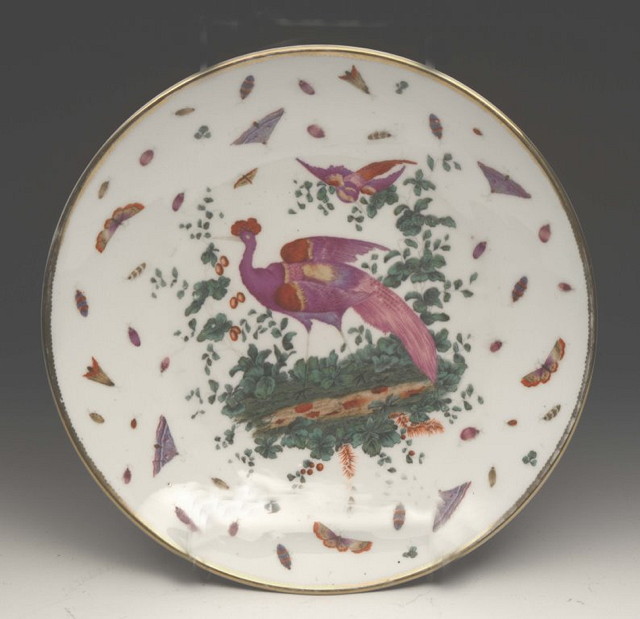 Appraisal: A TH CENTURY SAMSON OF PARIS CERAMIC DISH with bird