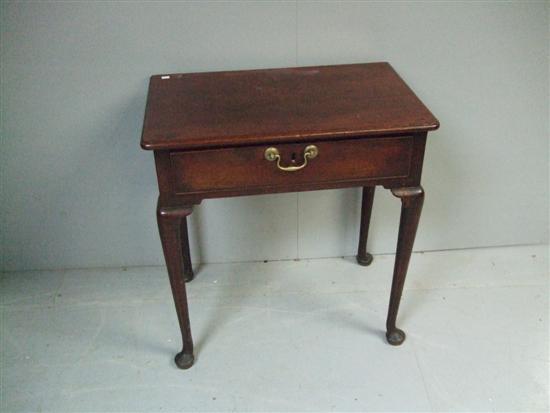 Appraisal: th century mahogany side table with a single drawer on