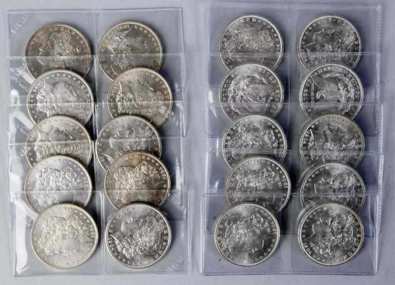 Appraisal: BU Roll of -O Morgan Silver Dollars Description coins