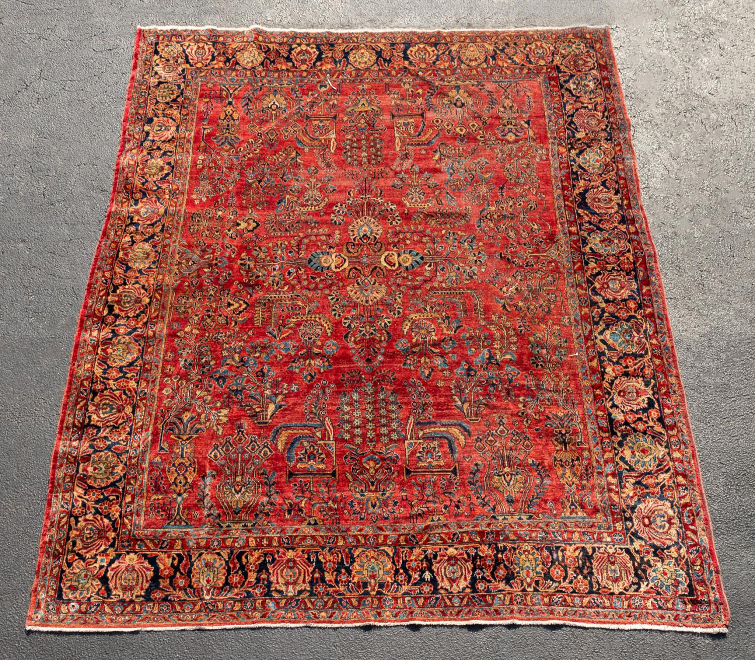 Appraisal: HAND KNOTTED WOOL PERSIAN SAROUK X Hand knotted Persian Sarouk