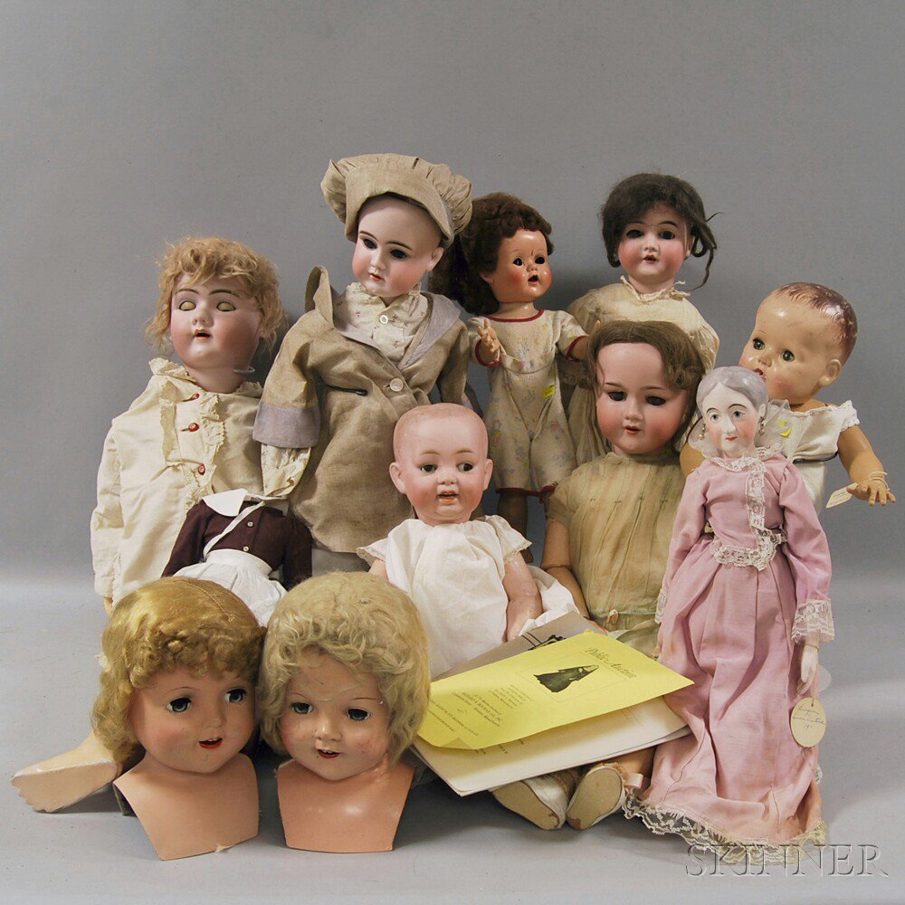 Appraisal: Collection of Assorted Dolls and Doll Parts including five German