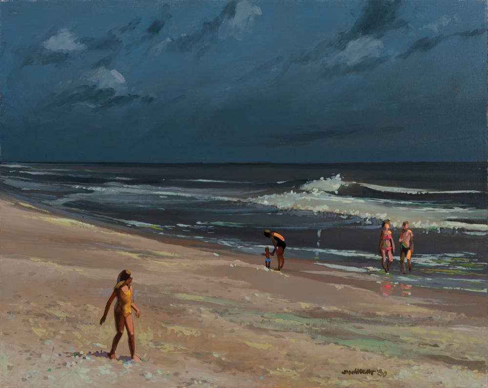 Appraisal: Don Wright American Louisiana - On the Beach oil on