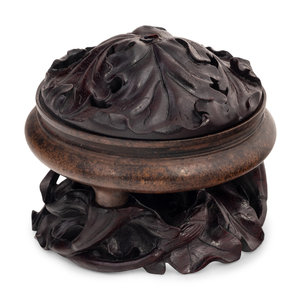 Appraisal: A Chinese Bronze Incense Burner the wide-mouthed vessel of low