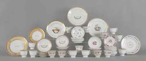 Appraisal: Collection of Tucker porcelain teawares ca to include fifty-six floral