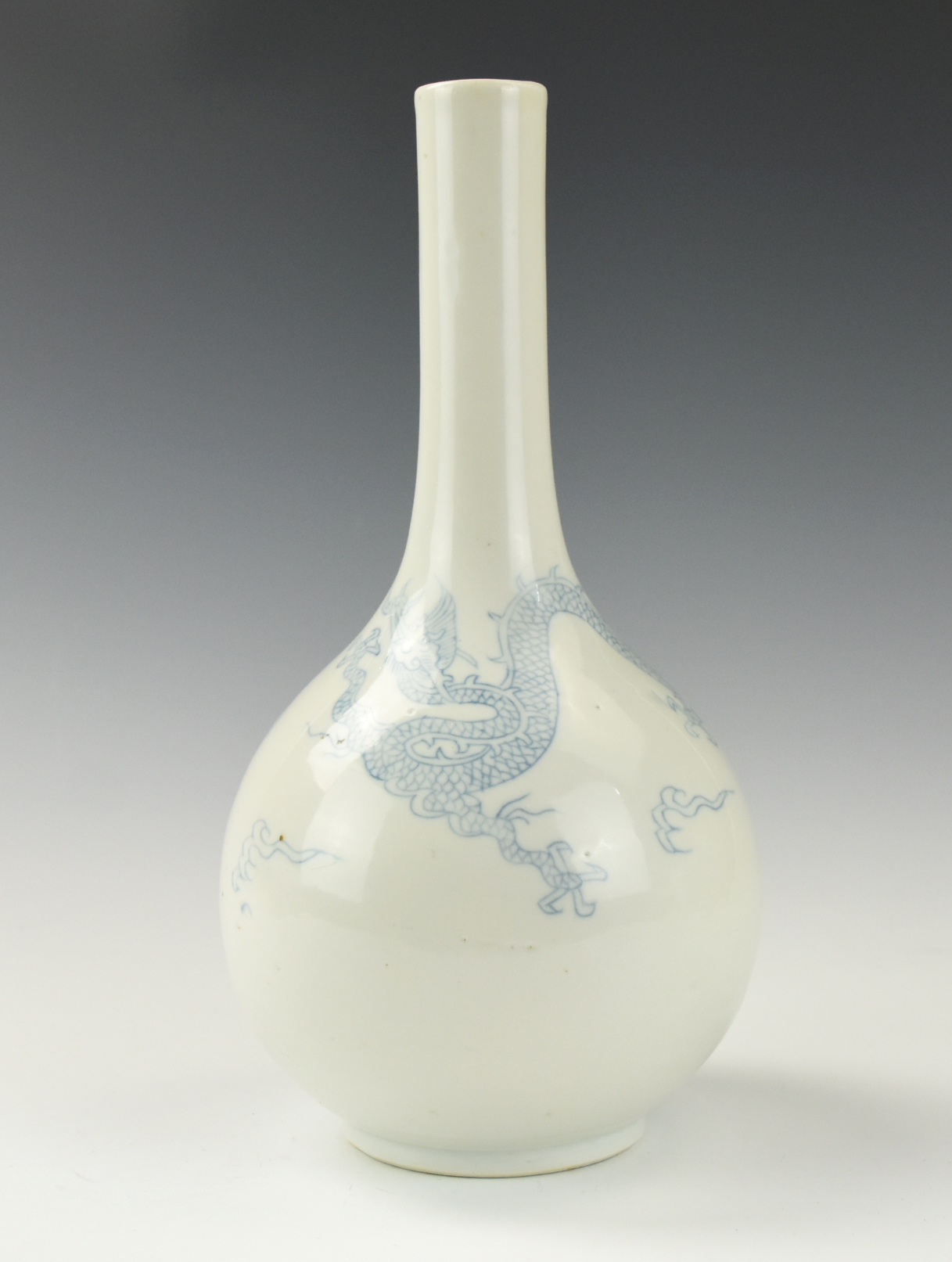 Appraisal: CHINESE WHITE GLAZED DRAGON VASE TH C Chinese th C