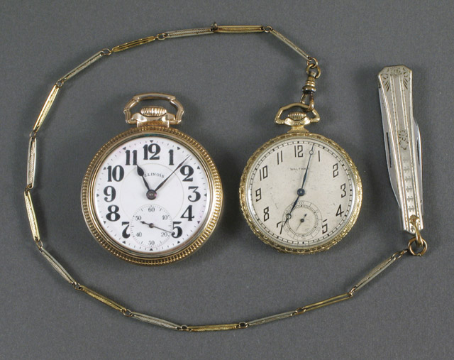 Appraisal: TWO AMERICAN POCKET WATCHES -hour Bunn Special by Illinois Watch