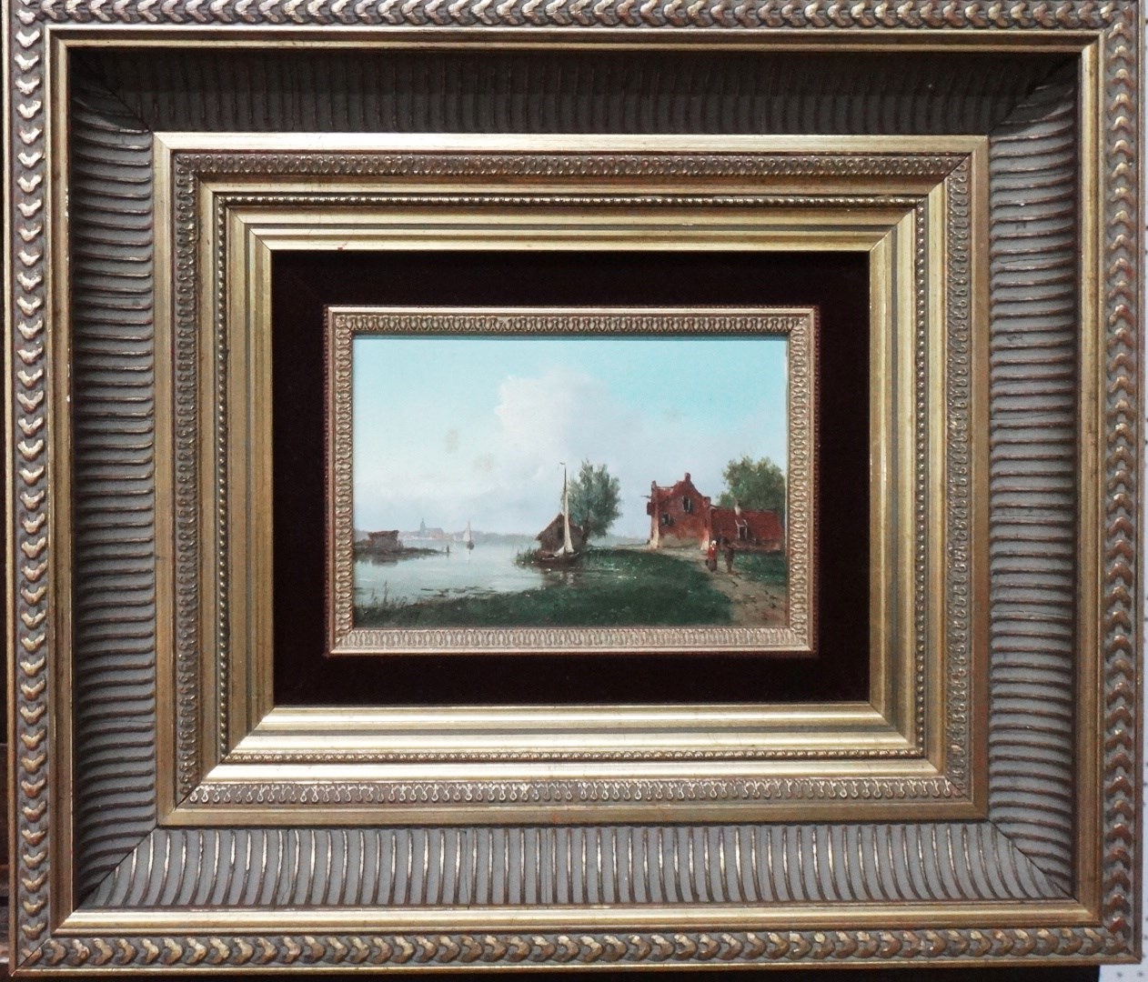 Appraisal: Dutch School th century Dutch river landscapes a pair oil