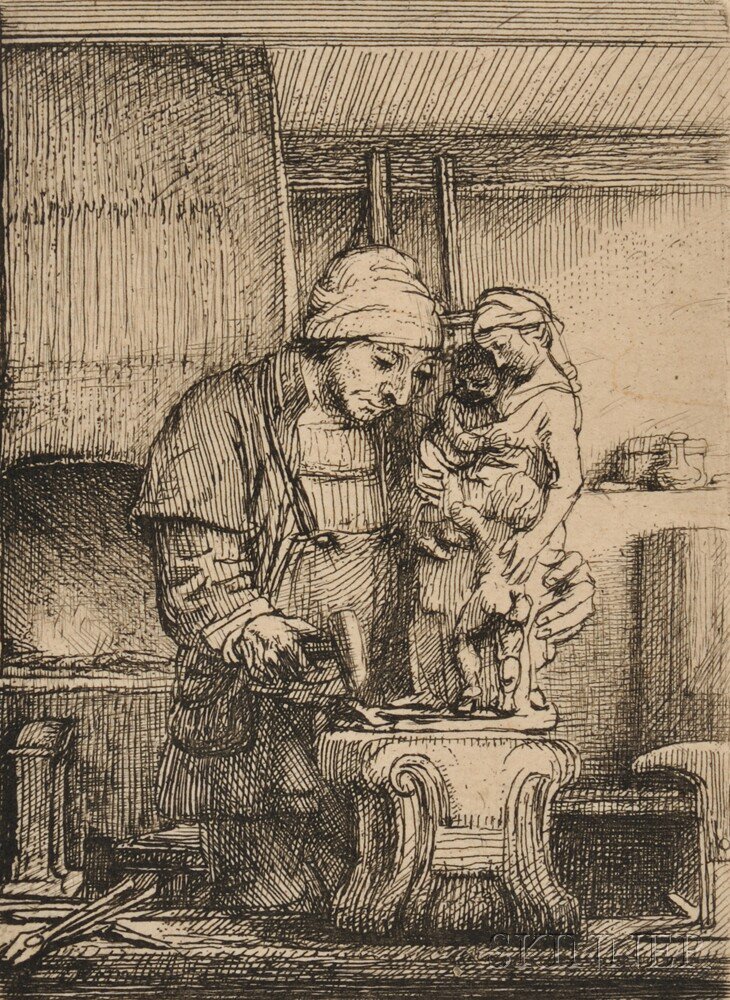 Appraisal: Rembrandt van Rijn Dutch - The Goldsmith Bartsch Hind Hollstein