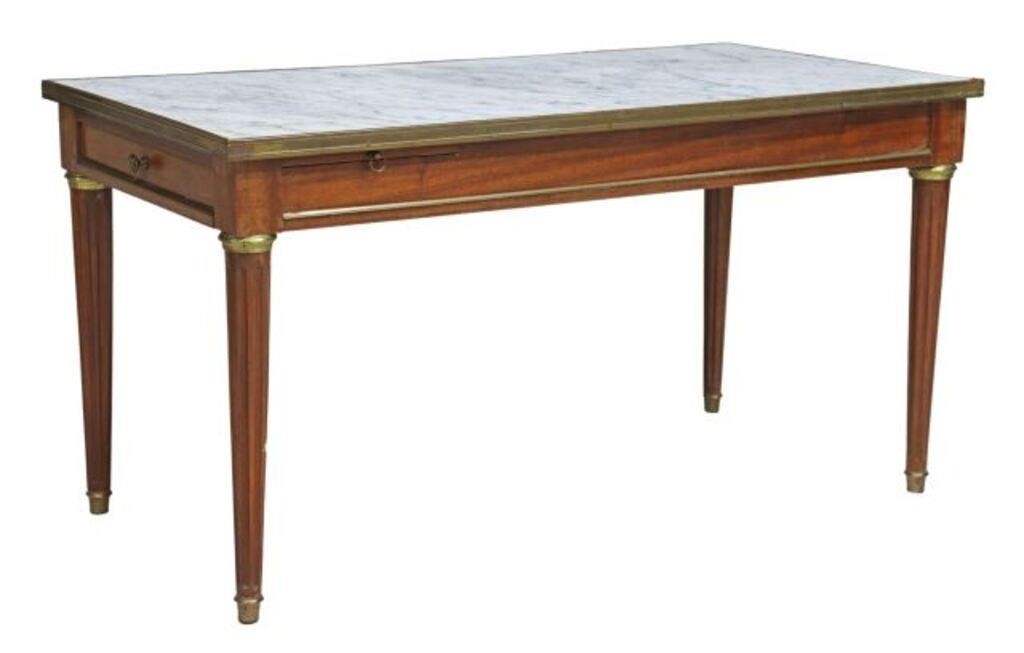 Appraisal: French Louis XVI style mahogany coffee table th c having