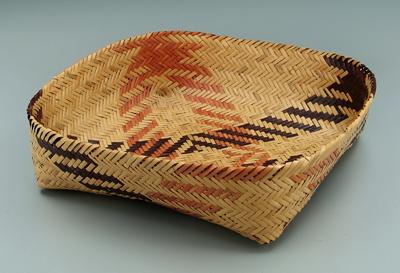 Appraisal: Cherokee double woven river cane tray possibly by Eva Wolfe