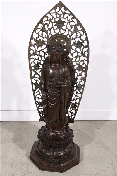 Appraisal: Chinese bronze standing Buddha statue overall good condition minor wear