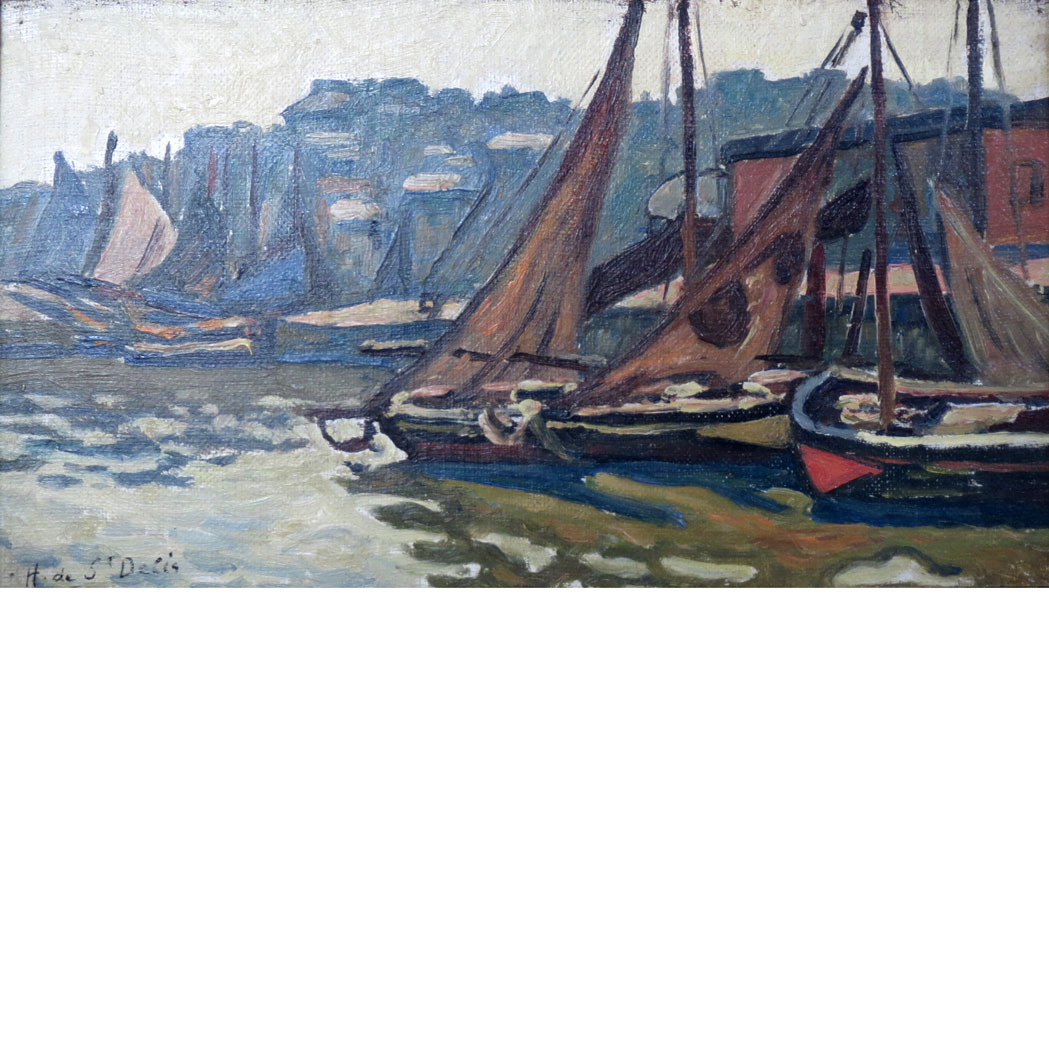 Appraisal: Henri Lienard de Saint-Delis French - Boats in the Harbor