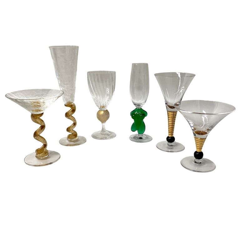 Appraisal: MIsc Six Art Glass Cocktail Glasses MIsc Six Art Glass