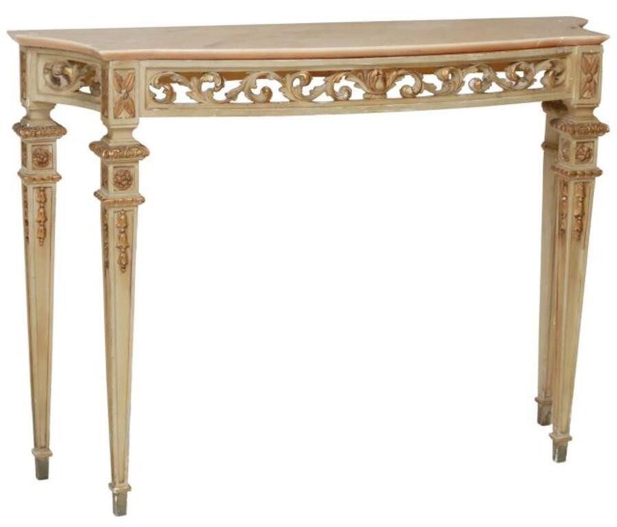 Appraisal: Italian Louis XVI style painted wood console table early th