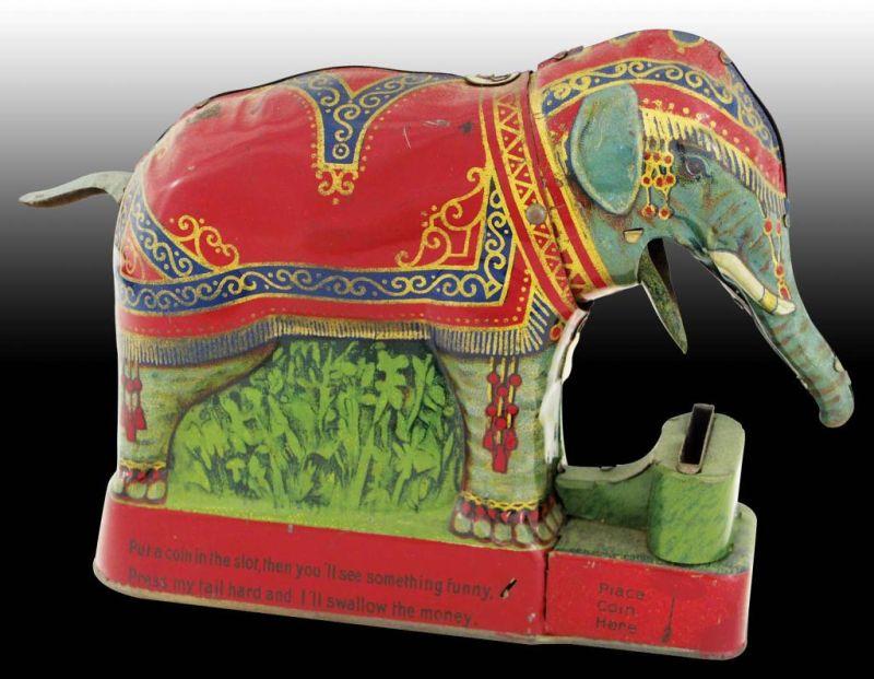 Appraisal: Royal Trick Elephant Mechanical Bank Description Tin German Circa Place