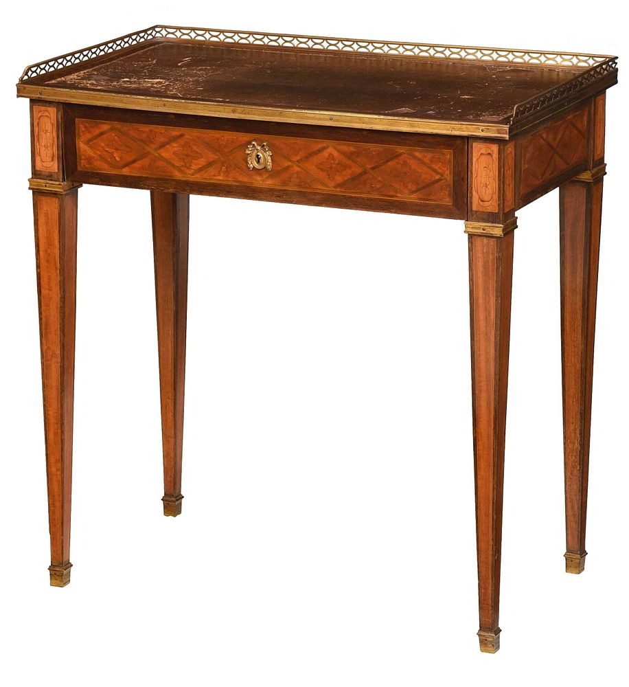 Appraisal: Louis XV Style Inlaid Leather Top Ladies' Desk French early