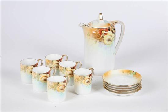 Appraisal: SEVEN PIECE NIPPON CHOCOLATE SET Handpainted with floral decoration and