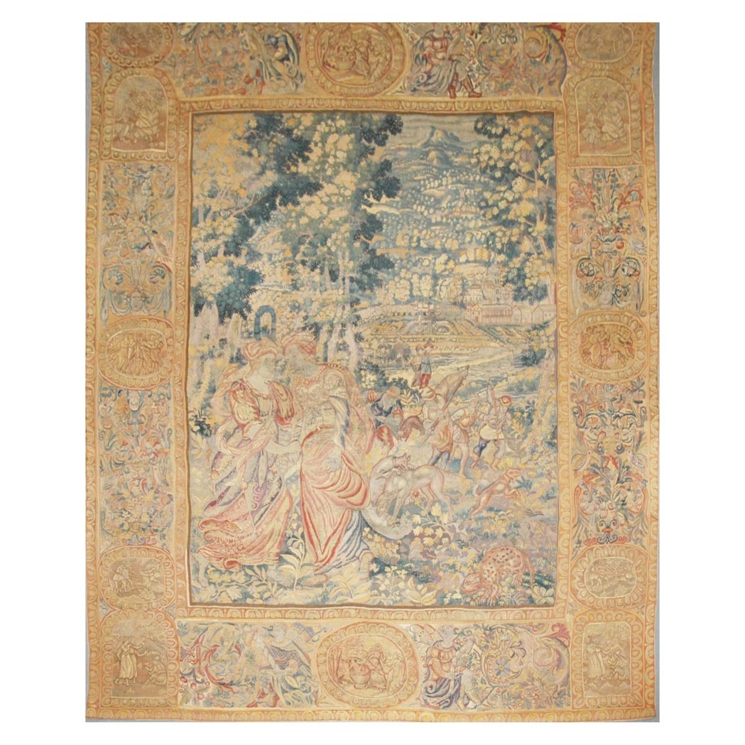 Appraisal: Flemish Tapestry Flanders th century Depicting a couple in the