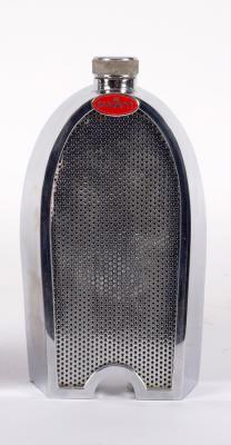 Appraisal: A Ruddspeed Bugatti radiator decanter with red enamel radiator badge