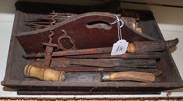 Appraisal: A VICTORIAN CUTLERY TRAY with a quantity of various th