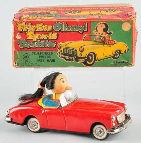 Appraisal: Tin Linemar Olive Oyl Sports Car Friction Toy Description Japanese