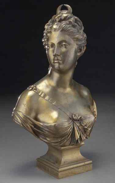 Appraisal: After Jean-Antoine Houdon bronze bust of Diana having a gilt