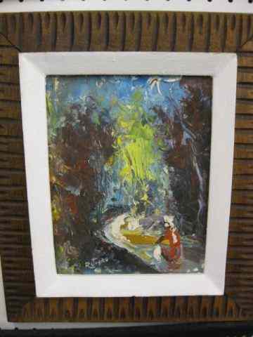 Appraisal: Haitian Painting by Raoul Viard Impressionistic Art oil on hardboard