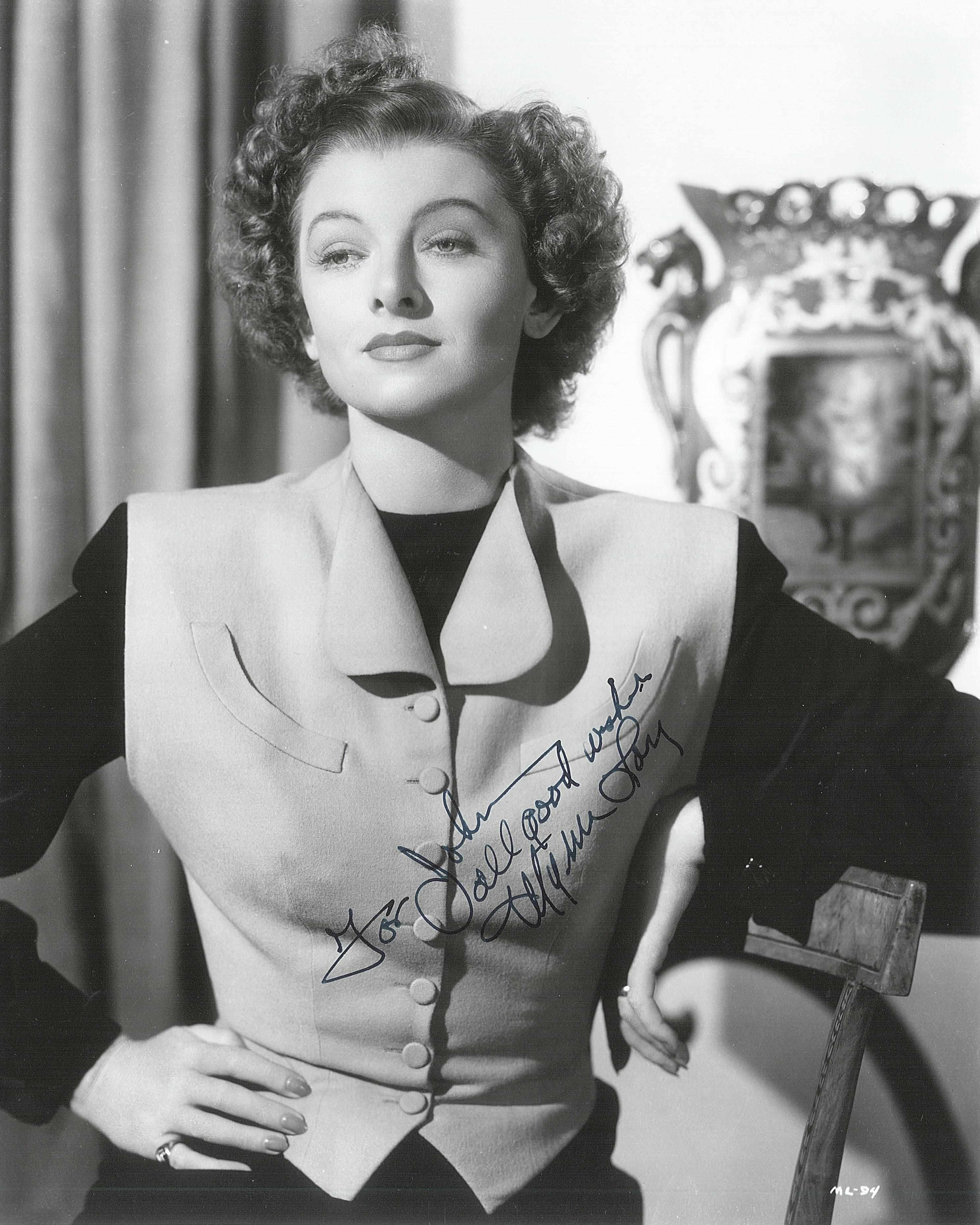 Appraisal: LOY MYRNA - Photographs Signed ''Myrna Loy'' by inches except