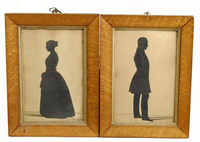 Appraisal: A pair of early Victorian silhouettes of a gentleman and