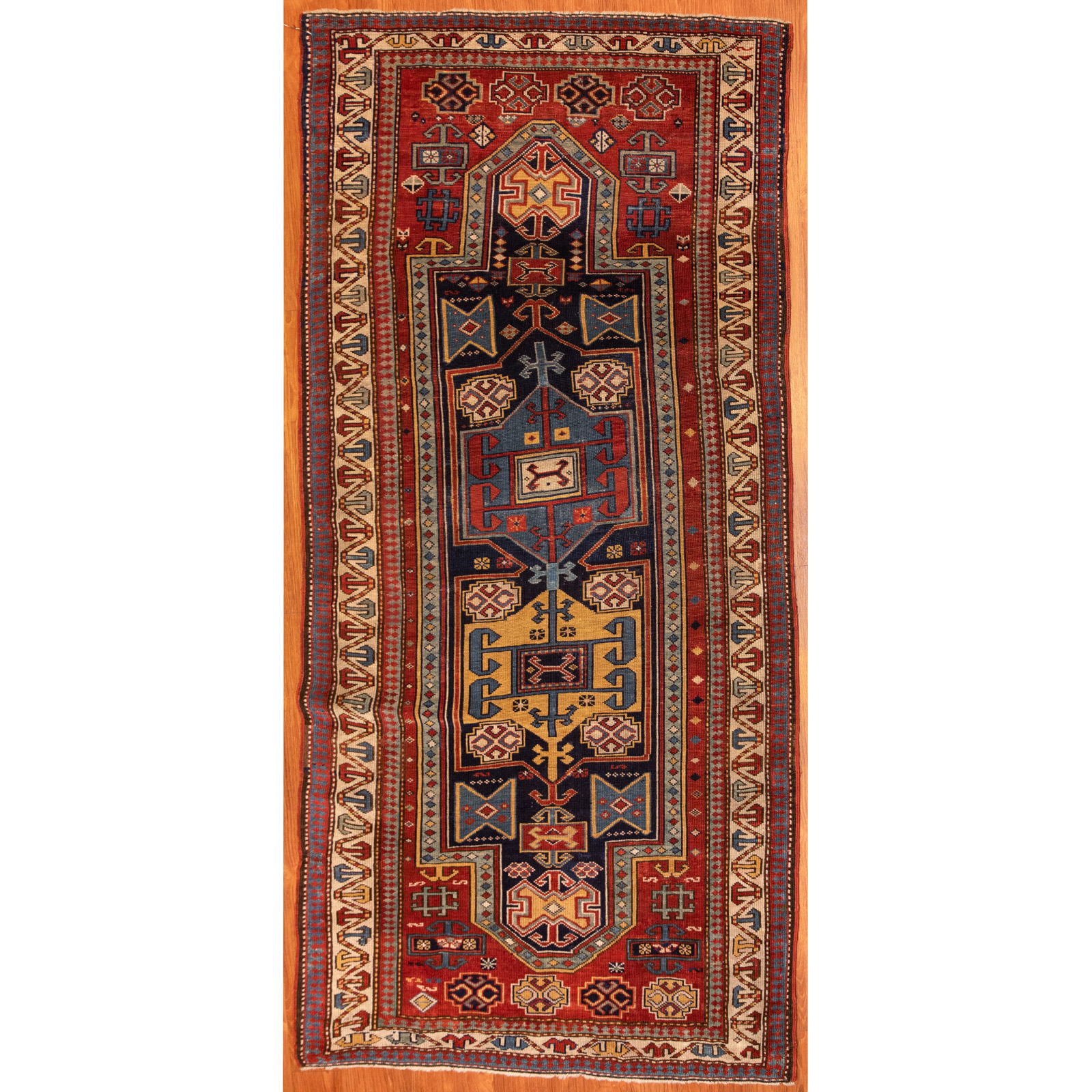 Appraisal: ANTIQUE KAZAK RUG CAUCASUS X First quarter- th century hand-knotted