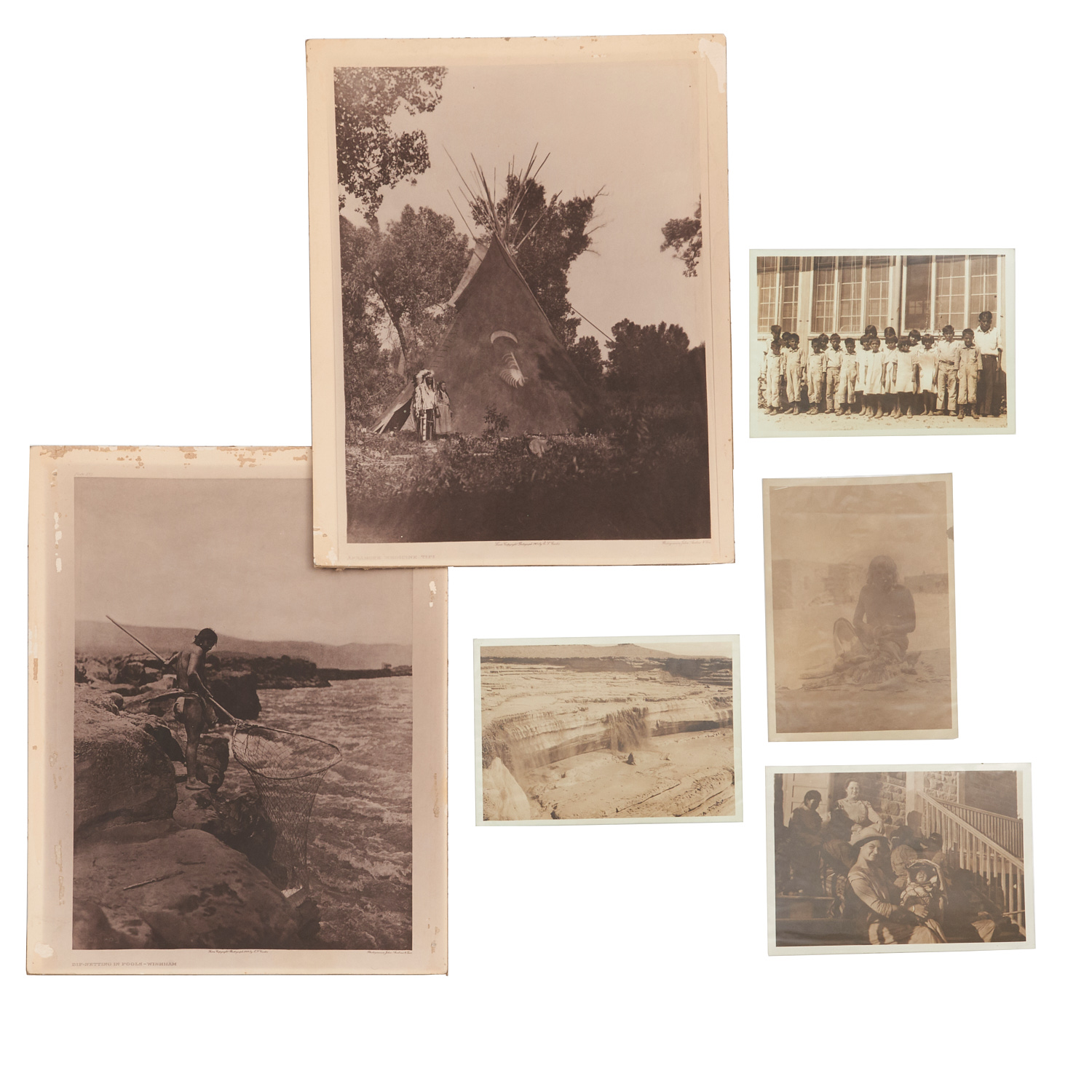 Appraisal: MARBLE CURTIS NATIVE AMERICAN PHOTOGRAPHS Harmon Percy Marble photographs c