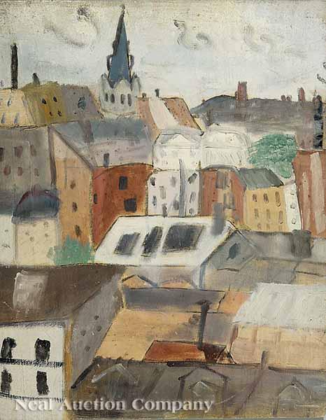 Appraisal: Hazel Guggenheim McKinley American Louisiana - Paris Rooftops oil on