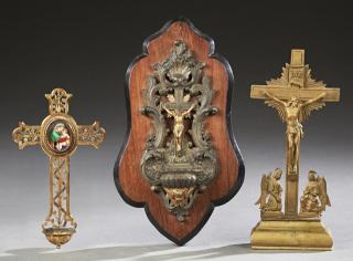 Appraisal: Group of Three French Religious Items th c co Group